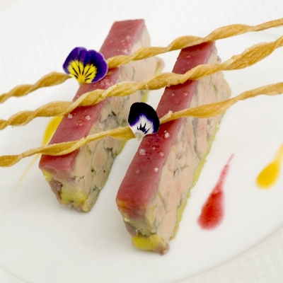 Recette foie gras de canard à la pêche de vigne François Adamski