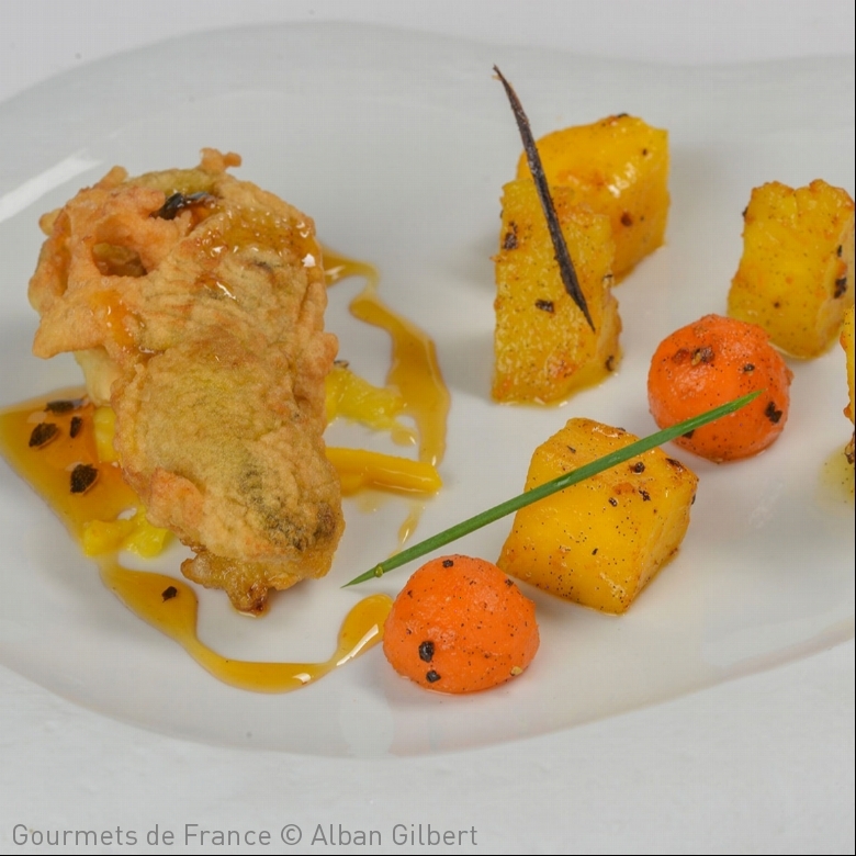 photo de la recette du tempura de foie gras et ananas